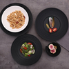 Louça moderna de luxo preta para restaurante, 8 espaços, cerâmica, para jantar e restaurante, prato de porcelana