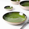 Pratos de restaurante a granel, talheres de porcelana verde