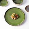 Pratos de restaurante a granel, talheres de porcelana verde